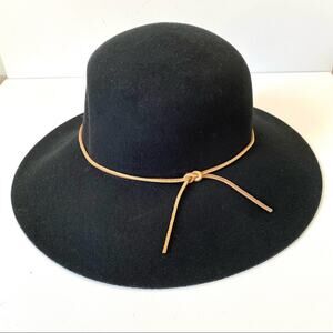 Phenix Nordstrom Wool Felt Floppy Black Hat One Size